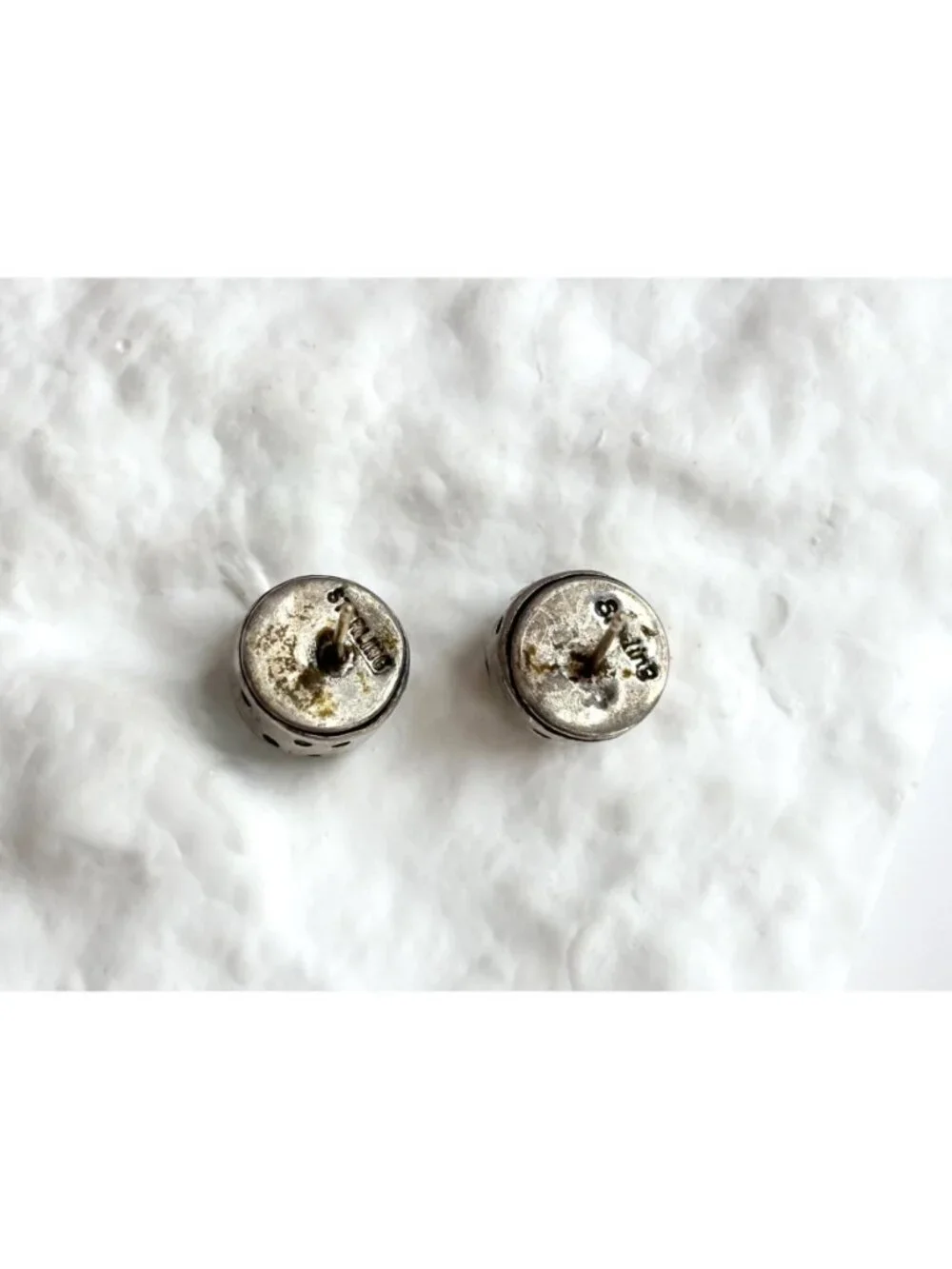 Green Turquoise Cabochon Southwest Vintage Sterling Silver 925 Stud Earrings